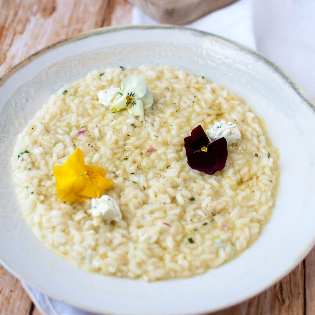 Risotto con caprino all’aglio orsino