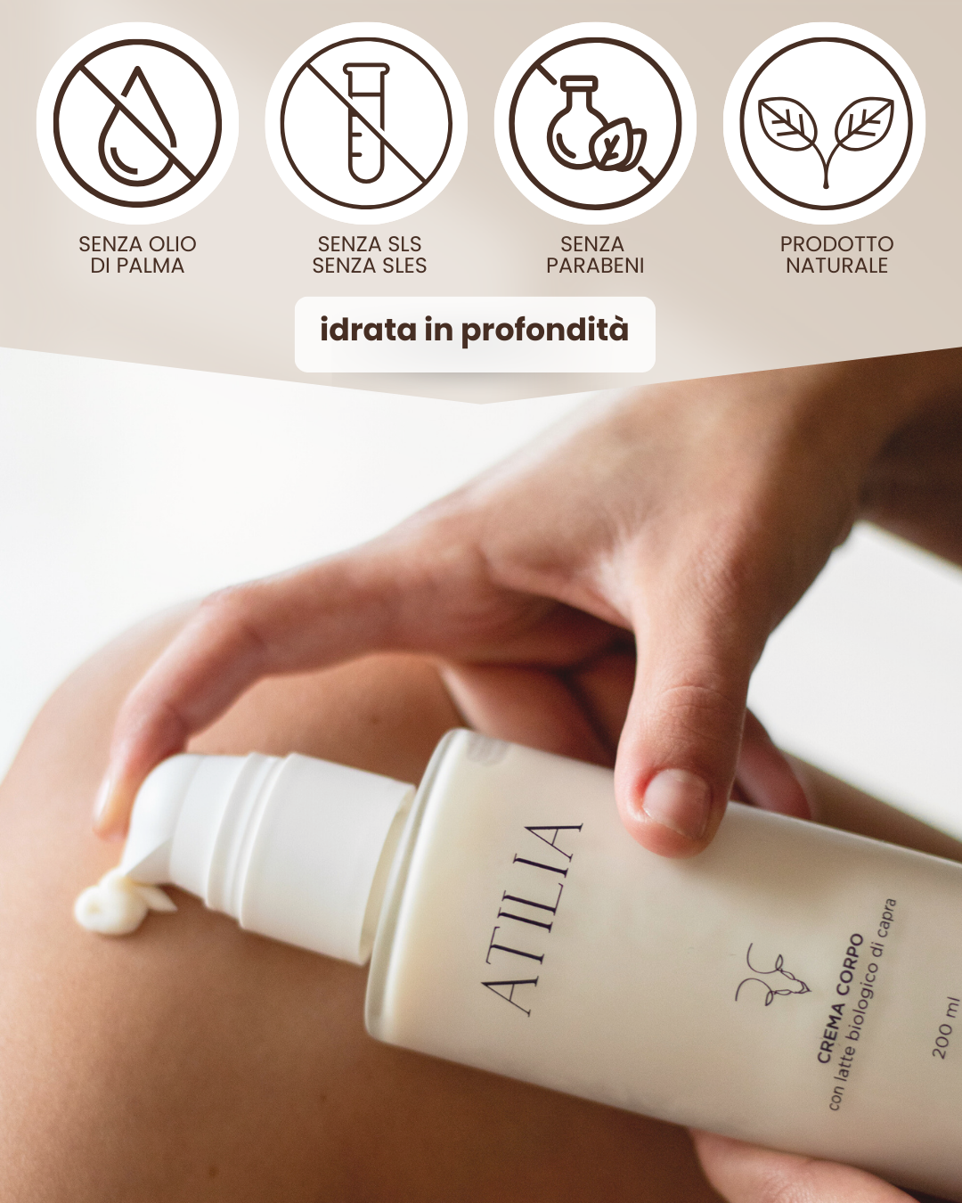 Crema Corpo Naturale con Latte Biologico di Capra